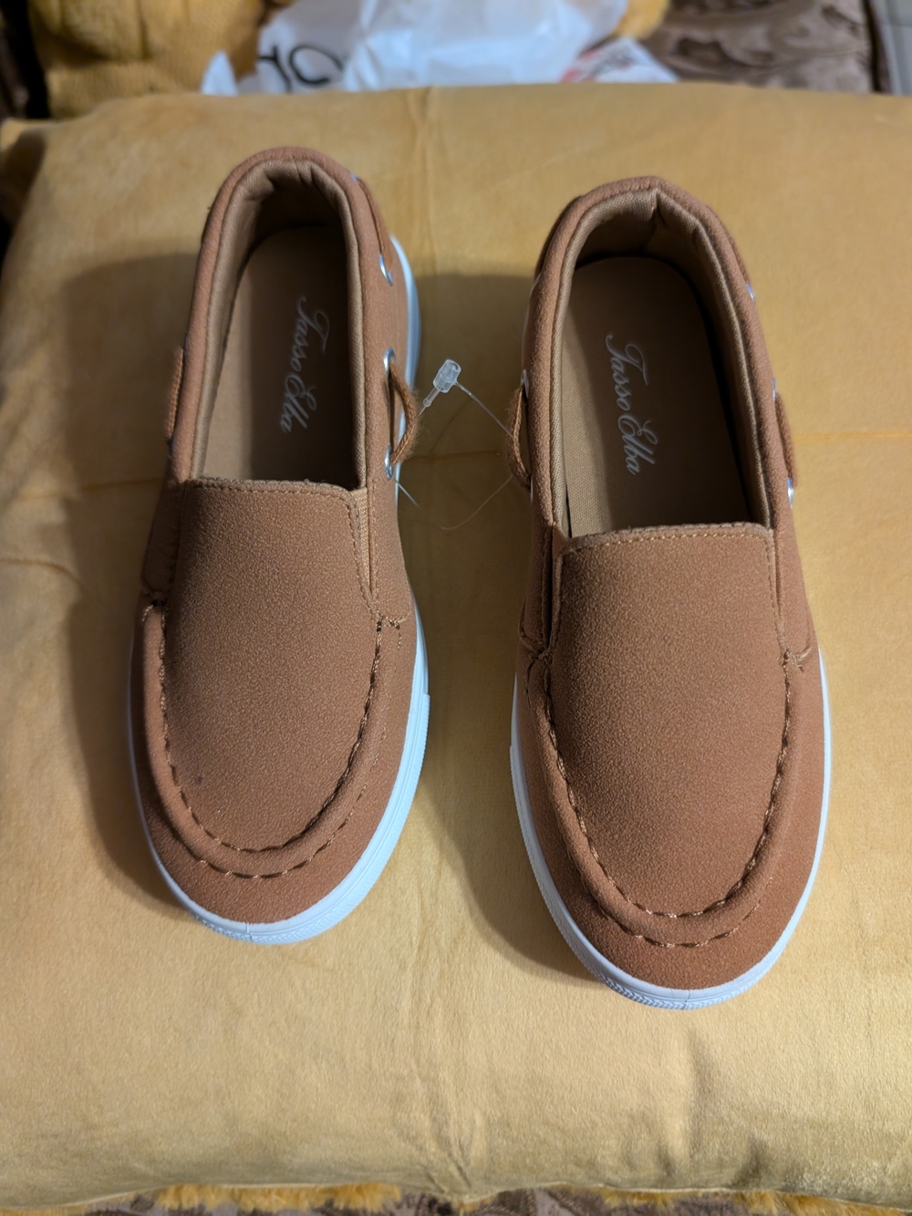 Tasso Elba Kids Slip-On Sneakers in Tan with White Sole